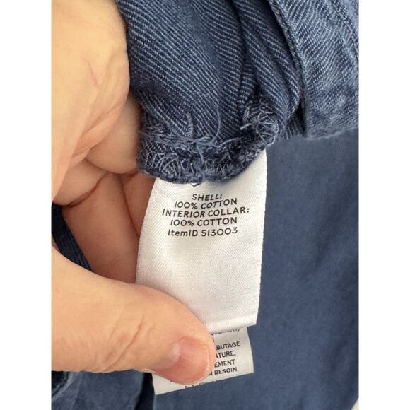 L.L. Bean Men's Signature Blue Denim Cloth Snap Shirt Slim Fit Pockets Sz XL - Picture 9 of 10